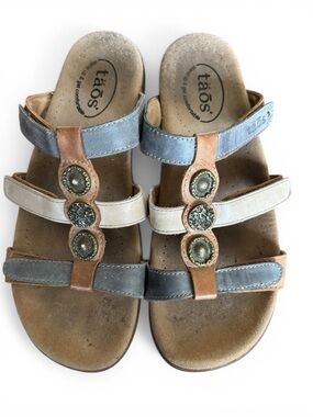 Taos Prize 4 Leather Multi Color Straps Walking Sandals Size 8